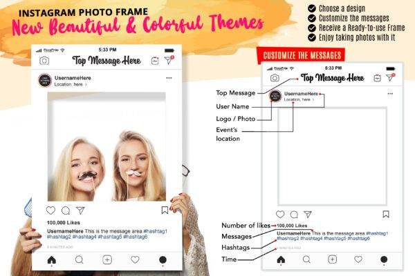 Instagram Prop Social Media Frame New Layout