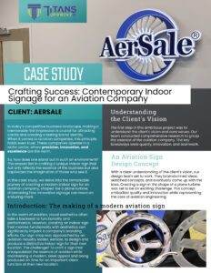 Crafting Success: Contemporary Indoor Sign For An Aviation Company Aersale Case Study Indoor Sign For An Aviation Company 1