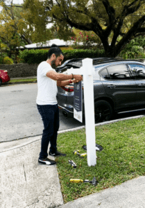 Sign Installation Services In Miami Real Estate Post Sign Installation
