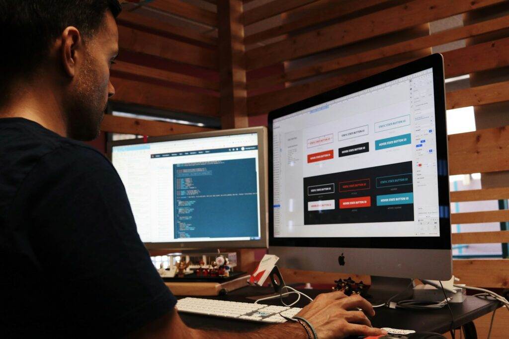 Web Designer Man Using Apple Computer