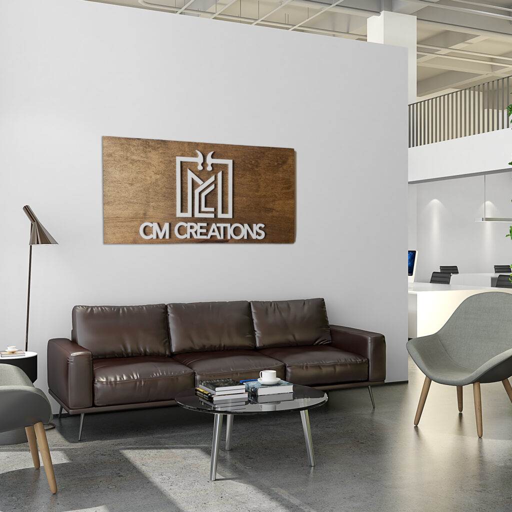 Elevate Our Brand With Stunning 3D Signage Rectangular Wood And Acrylic Signs