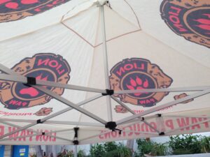 Custom Event Tents Interior View Of An Outdoor Event Tent Structure For Tradeshow Displays With Custom Logo Printing, Doral.