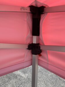 Custom Event Tents Close-Up Of Event Tent Frame Joint And Canopy Attachment, Doral.