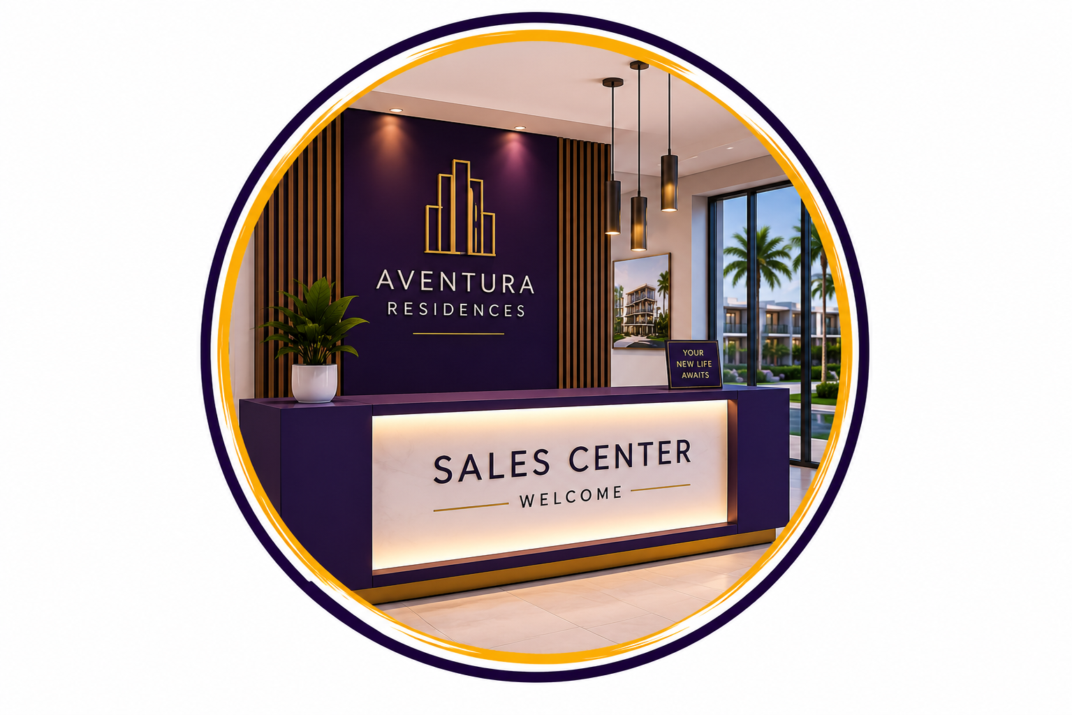 Developer Signs And Custom Real Estate Signs | Titans Of Print Sales Center Reception Signage