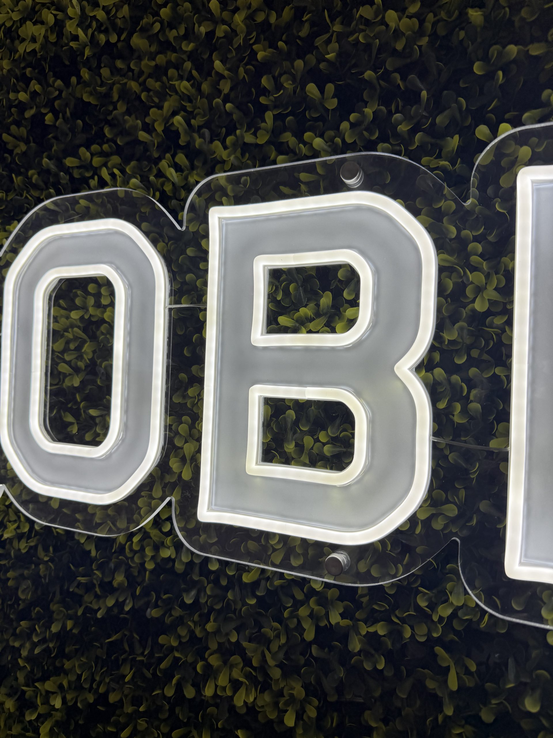 C.h. Robinson Doral Office Signage | Led Neon &Amp; Glass Graphics Close-Up Of Illuminated Led Neon Lettering And Clear Acrylic Sign Backing